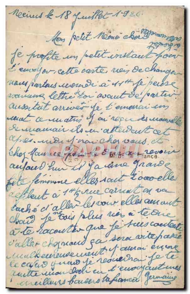 CPA Fantaisie Femme — Rückseite