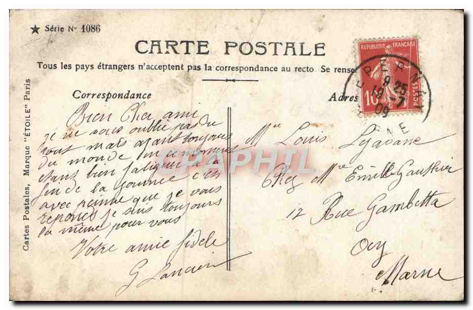 CPA Fantaisie Femme — Rückseite