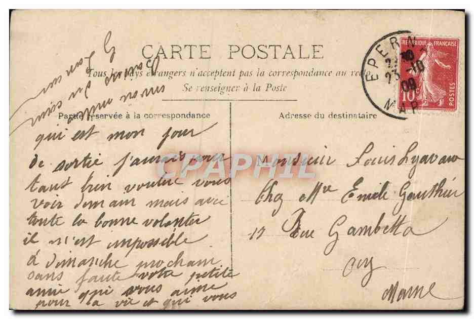 CPA Fantaisie Femme Homme  — Rückseite