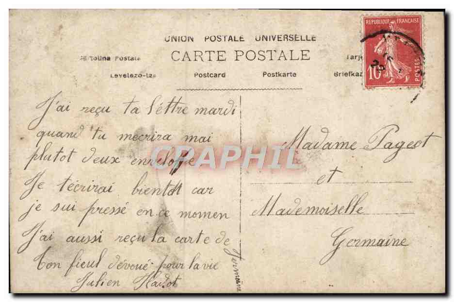 CPA Fantaisie Femme Mal etreint — Rückseite