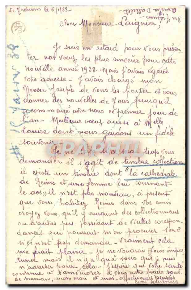 CPA Fantaisie Fleurs — Rückseite
