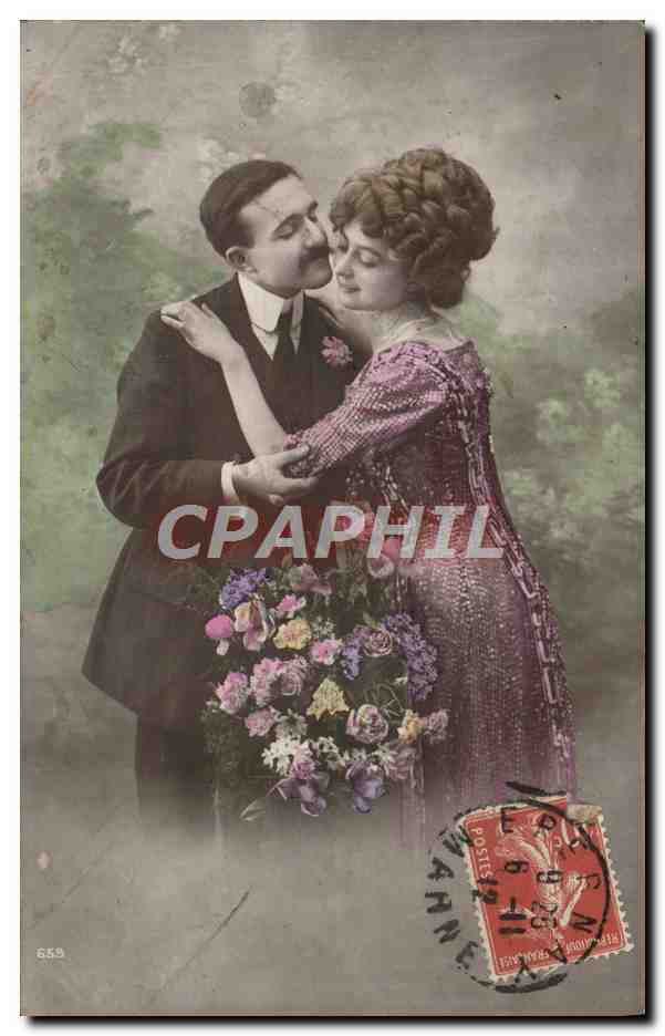 Par de enamorados — escena romántica — editor anónimo, n° 659