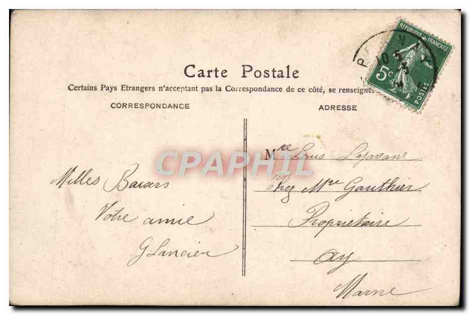 Femme à un kiosque de fleurs — 'Meilleurs Vœux' — M.F. n°715 — Verso