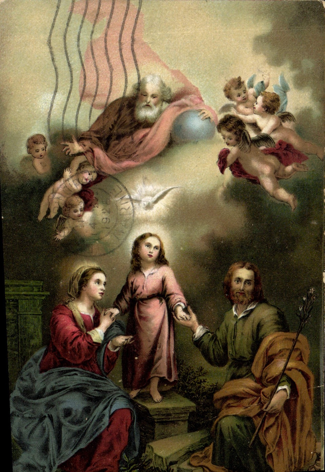 CPA Fantaisie Bartholome Esteban Murillo la sainte Famille