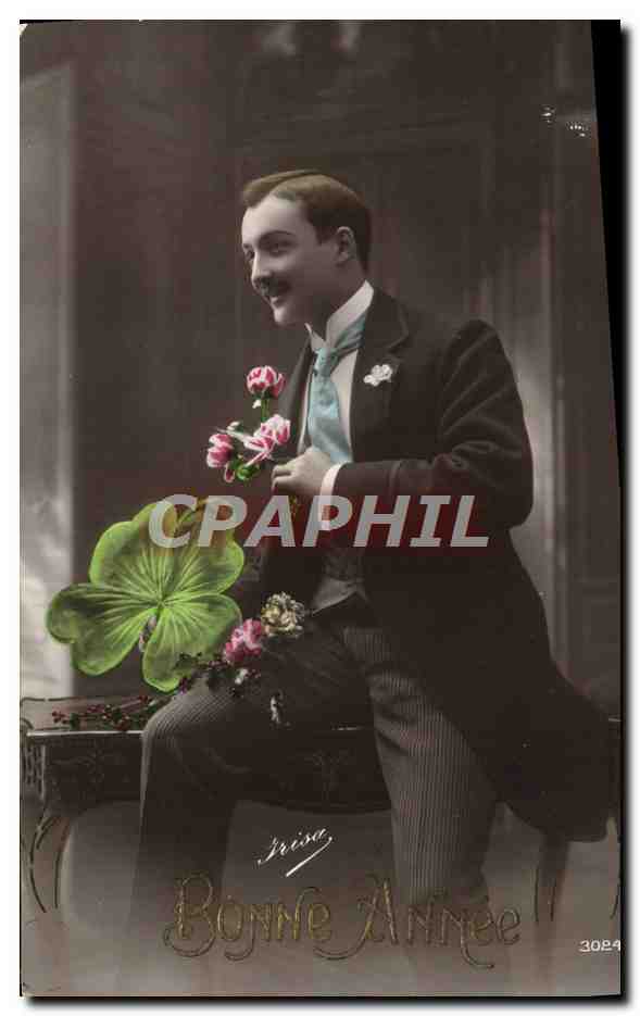 CPA Fantaisie Homme Trefle