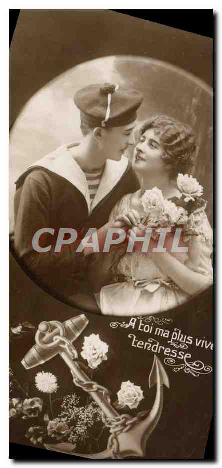 CPA Fantaisie Femme Marin Ancre