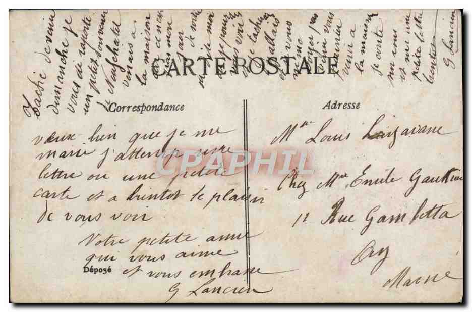 Manon — Poema romántico — Walery París n°4423 — Reverso