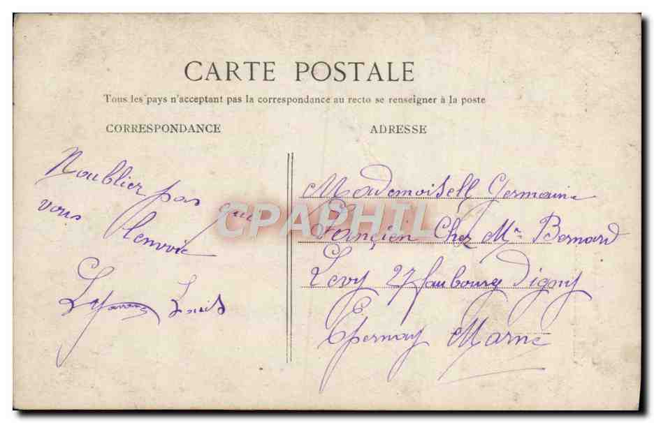 Jeune couple en extérieur — texte imprimé — éditeur Watercutter, n°277 — Verso