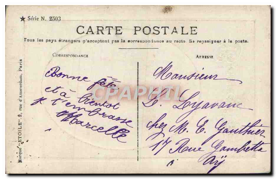 CPA Fantaisie Enfant — Rückseite
