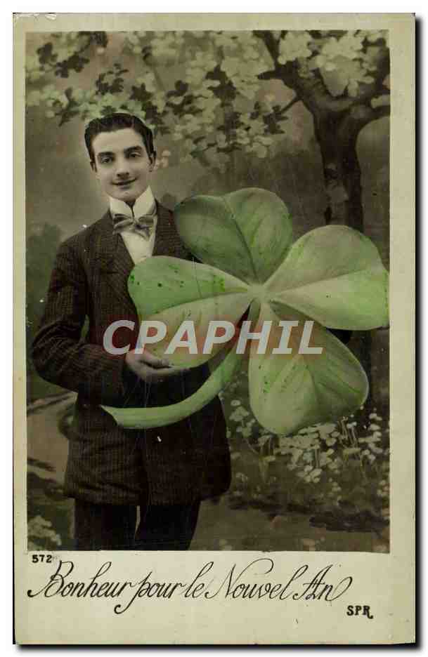 CPA Fantaisie Homme Trefle