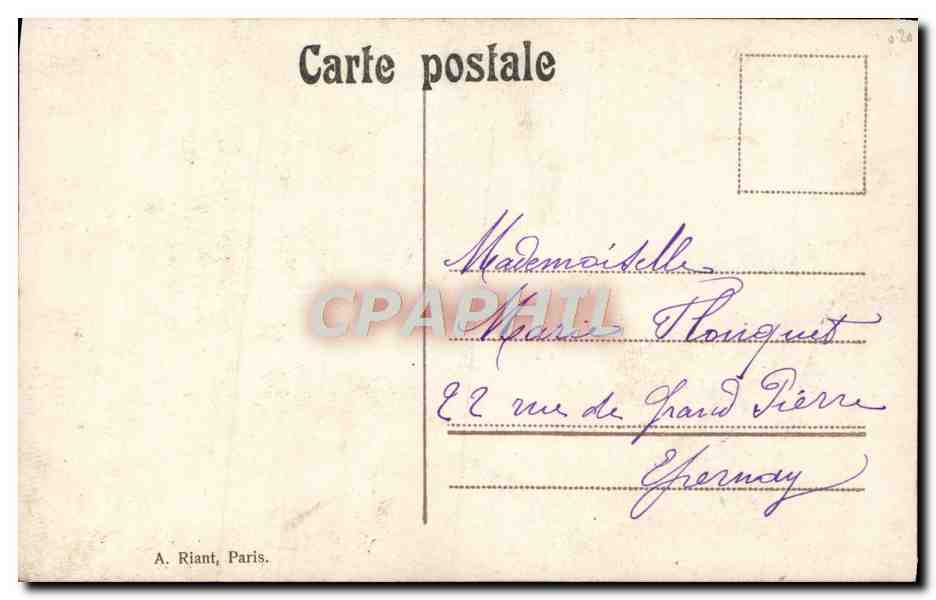 Jeune femme avec roses — Bonne Fête — A. Riant, Paris, n° 4993/2 — Rückseite