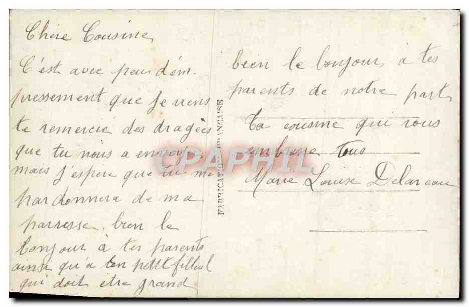 CPA Fantaisie Fleurs Roses — Rückseite