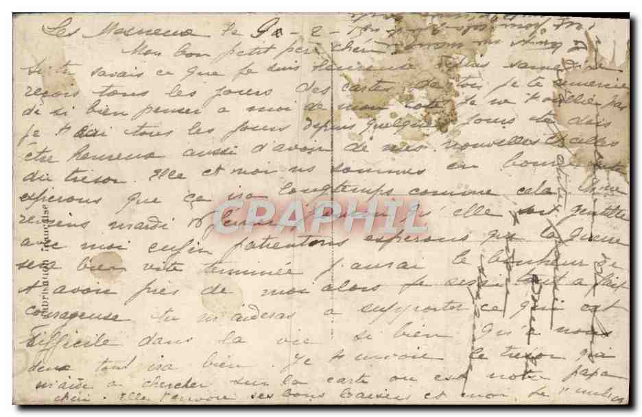 CPA Fantaisie Femme Enfant Militaria — Rückseite