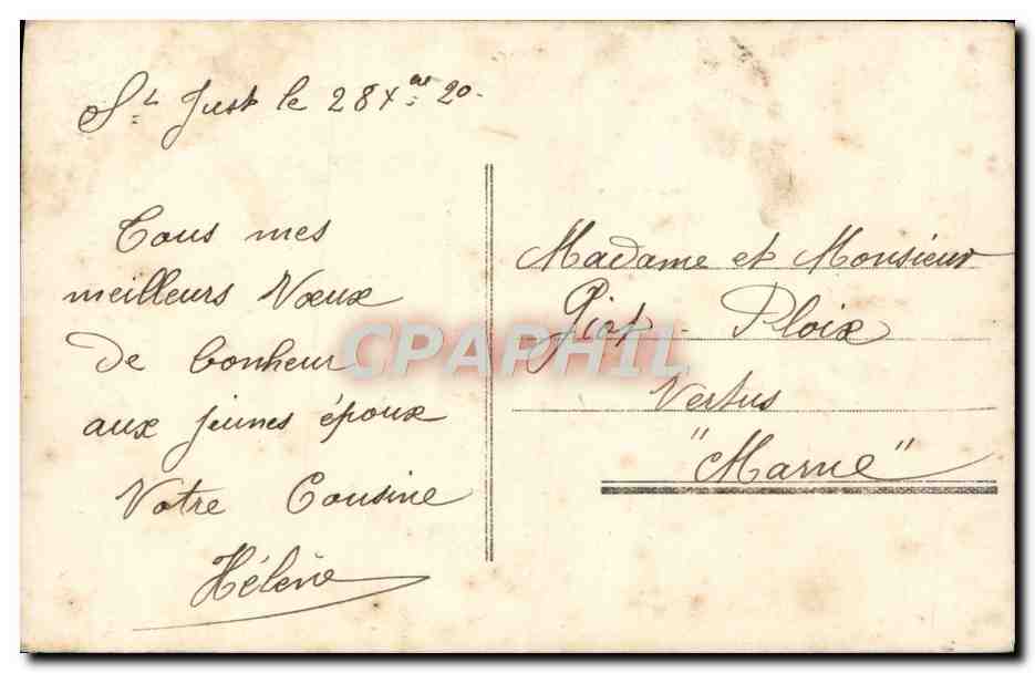 CPA Fantaisie Femme Mariage  — Verso