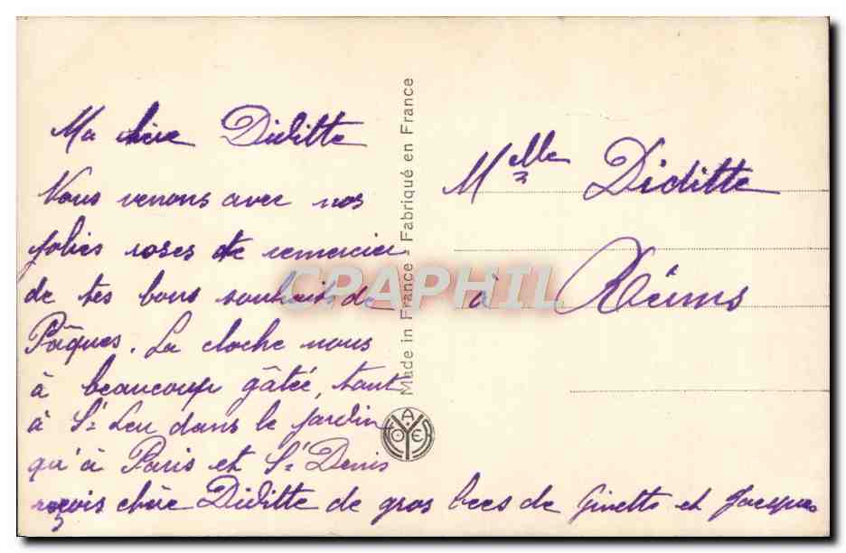 CPA Fantaisie Enfants — Rückseite