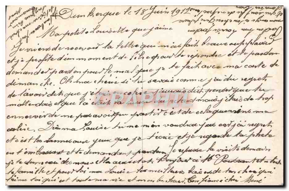 Couples amoureux — scène de salon — éditeur A.N. Paris, n° 1138 — Verso