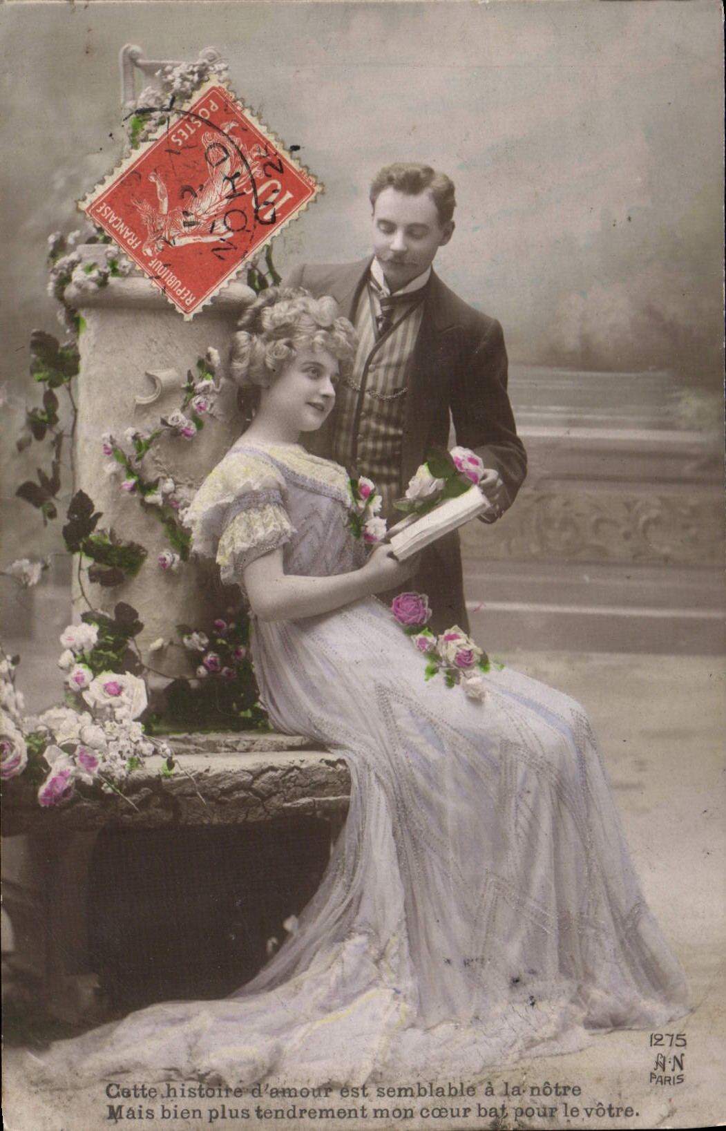 Couples amoureux — scène de jardin — N.N. Paris, n°1275