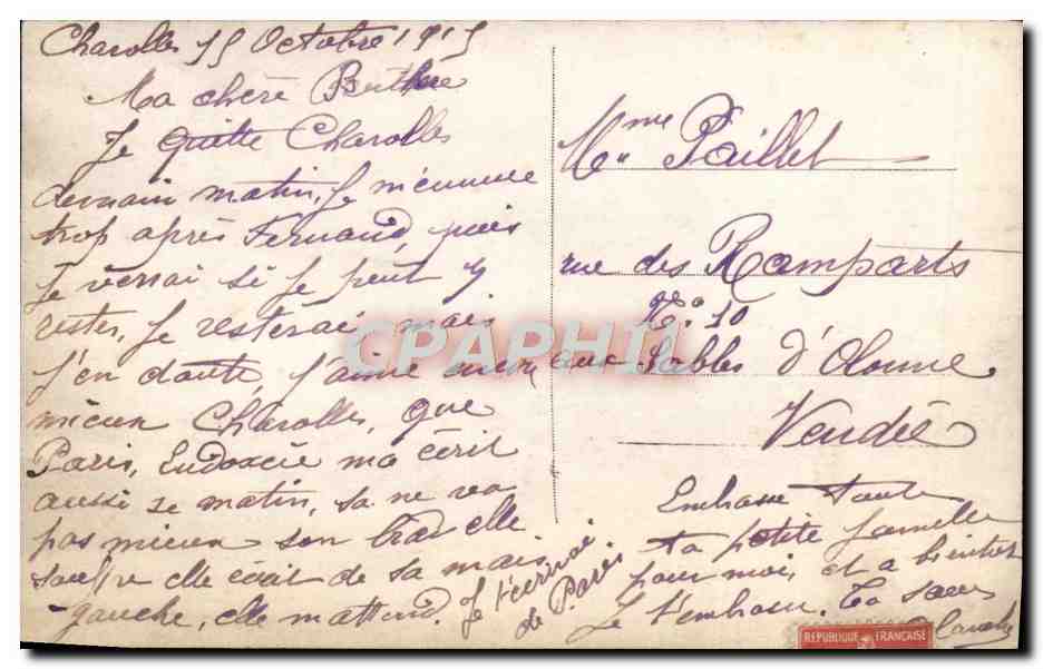 Femme en robe rose tenant des roses — Yolande, n°445 — Verso
