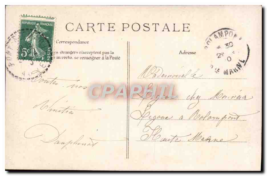 CPA Fantaisie Trefle Porte Bonheur  — Rückseite