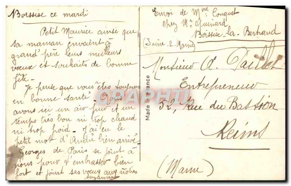 CPA Fantaisie Fleurs — Verso