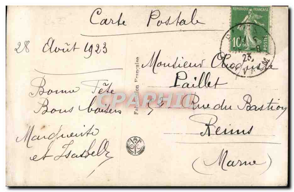 CPA Fantaisie Enfant — Rückseite