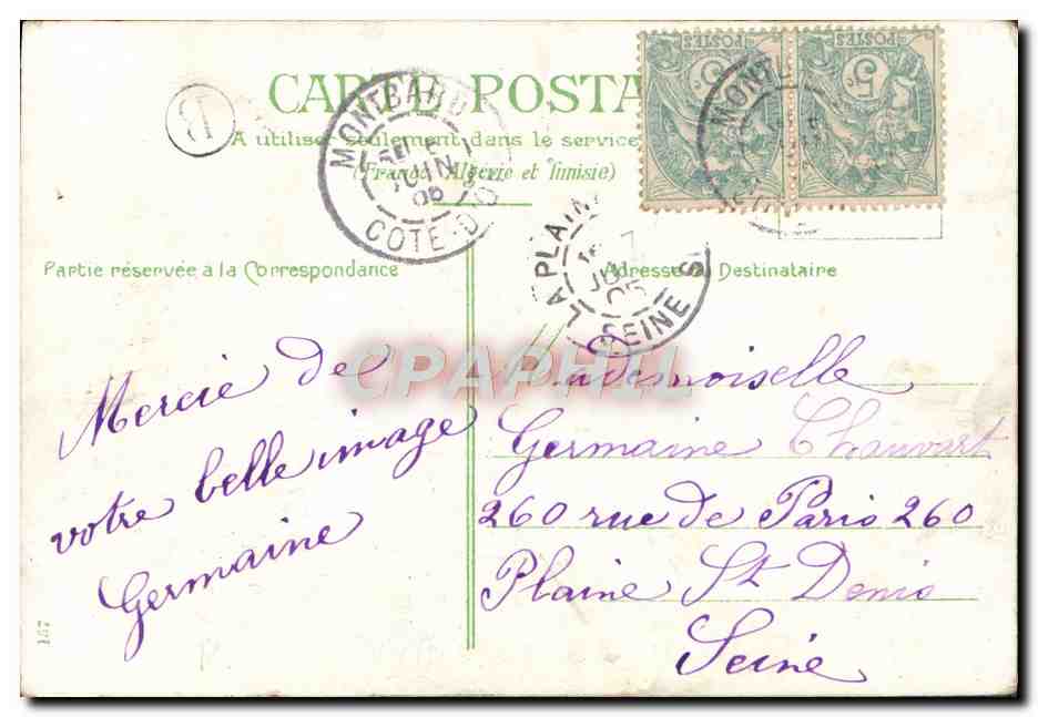 CPA Fantaisie Fleurs — Rückseite
