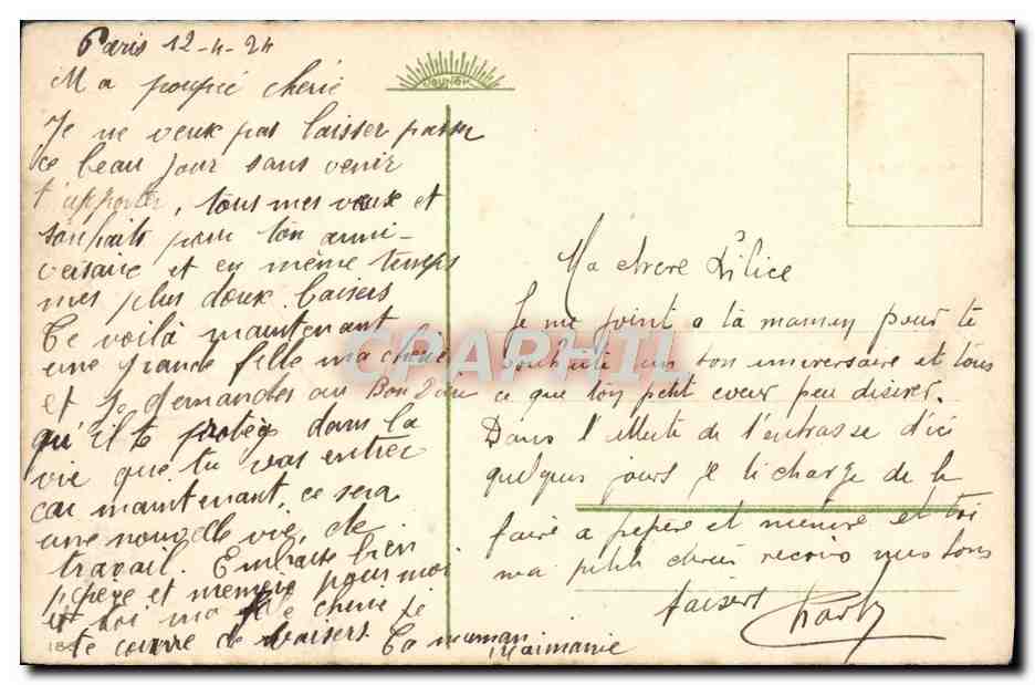 CPA Fantaisie Fleurs  — Verso