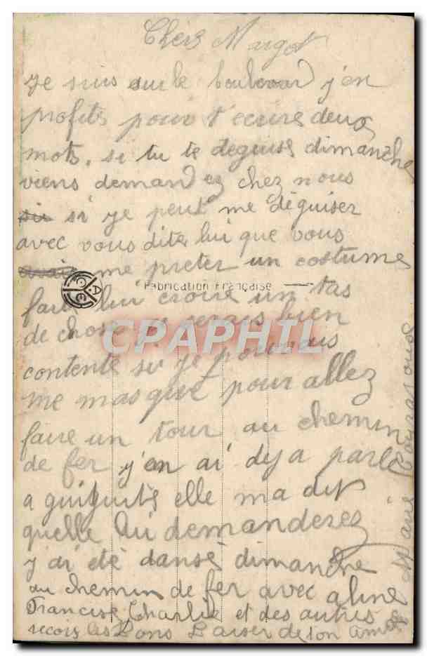 CPA Fantaisie Femme — Back