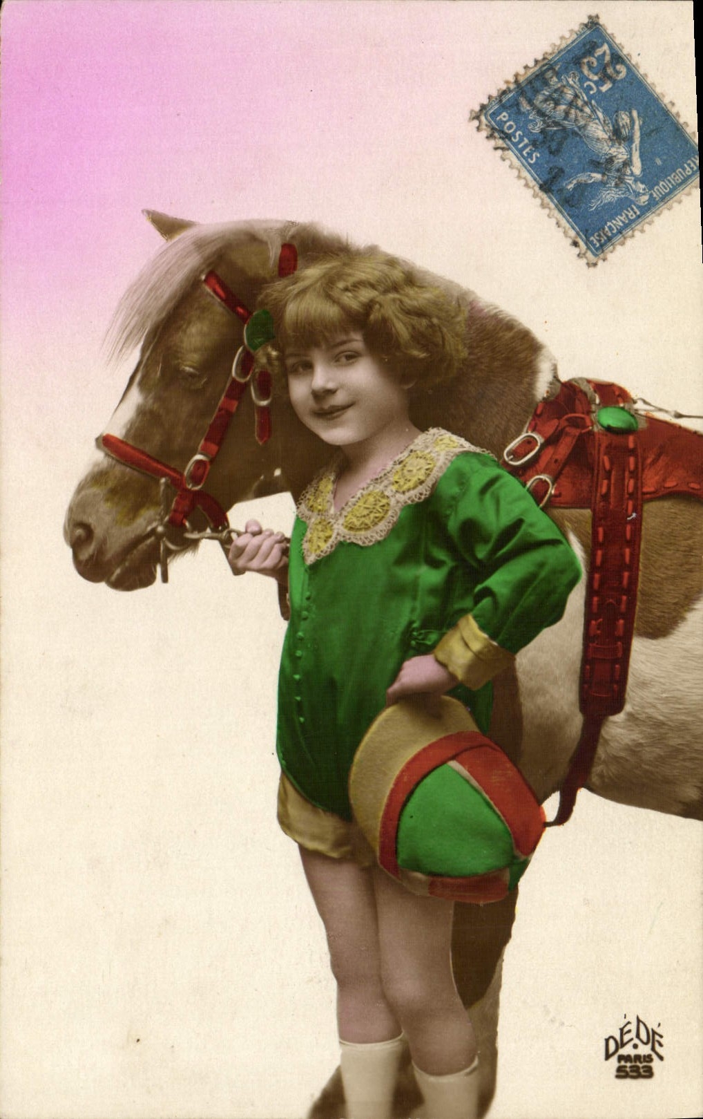 CPA Fantaisie Enfant Poney 