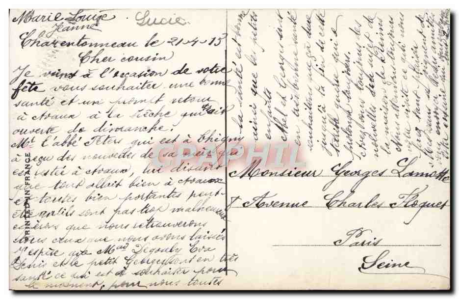 CPA Fantaisie Fleurs  — Rückseite