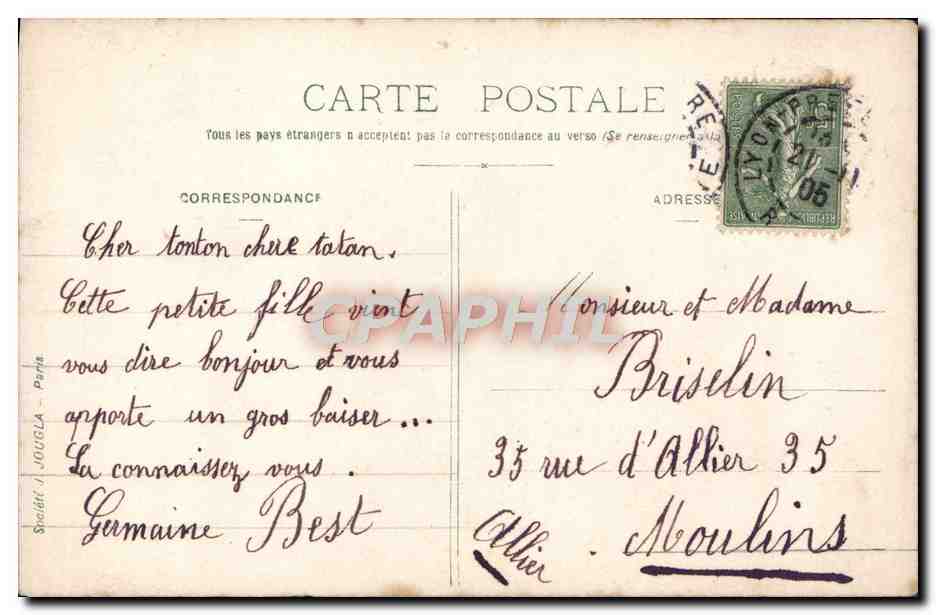 CPA Fantaisie Enfant — Rückseite