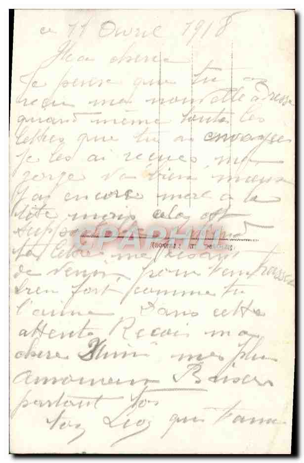 CPA Fantaisie Femme Le baiser d'amour — Rückseite