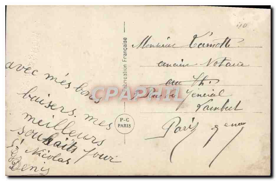 CPA Fantaisie Femme Chien Colley — Rückseite