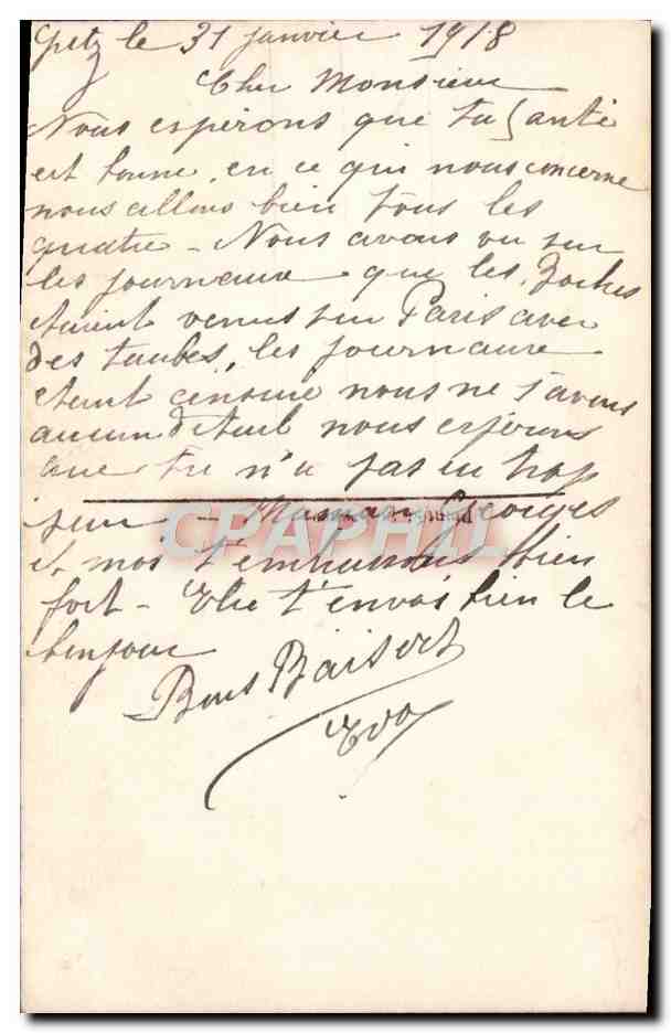 CPA Fantaisie Enfant — Rückseite