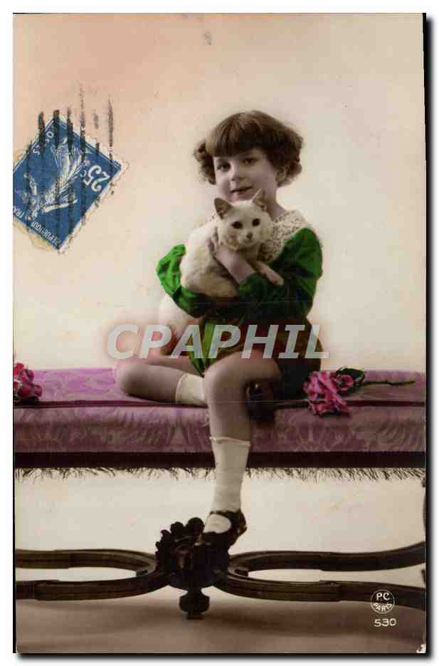 CPA Fantaisie Enfant Chat Chaton
