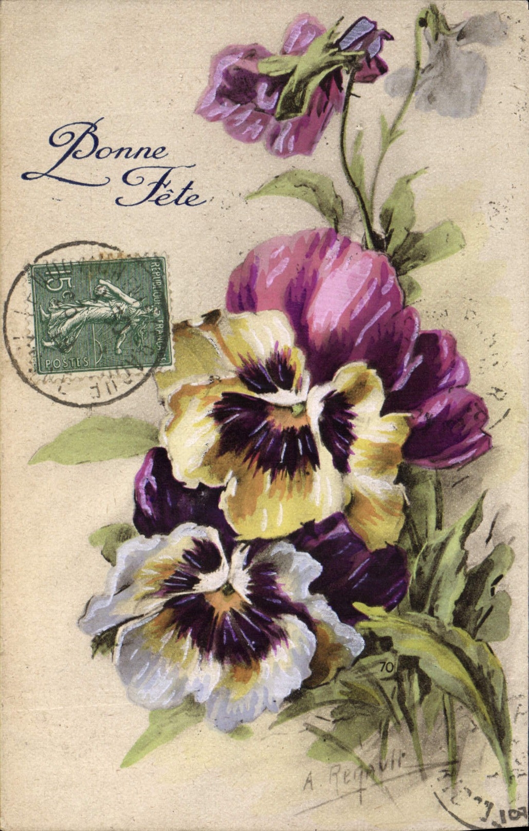 CPA Fantaisie Fleurs
