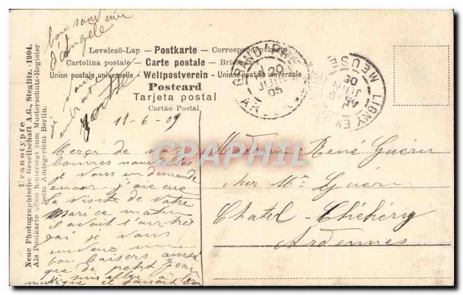 Giovane donna con gonna a balze — ritratto di profilo — Schilcher Nr. 32 — Verso