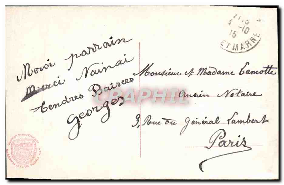 CPA Fantaisie Enfant — Verso