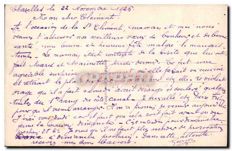 CPA Fantaisie Fleurs — Rückseite