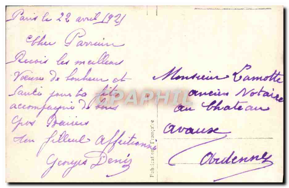 CPA Fantaisie Enfant — Verso