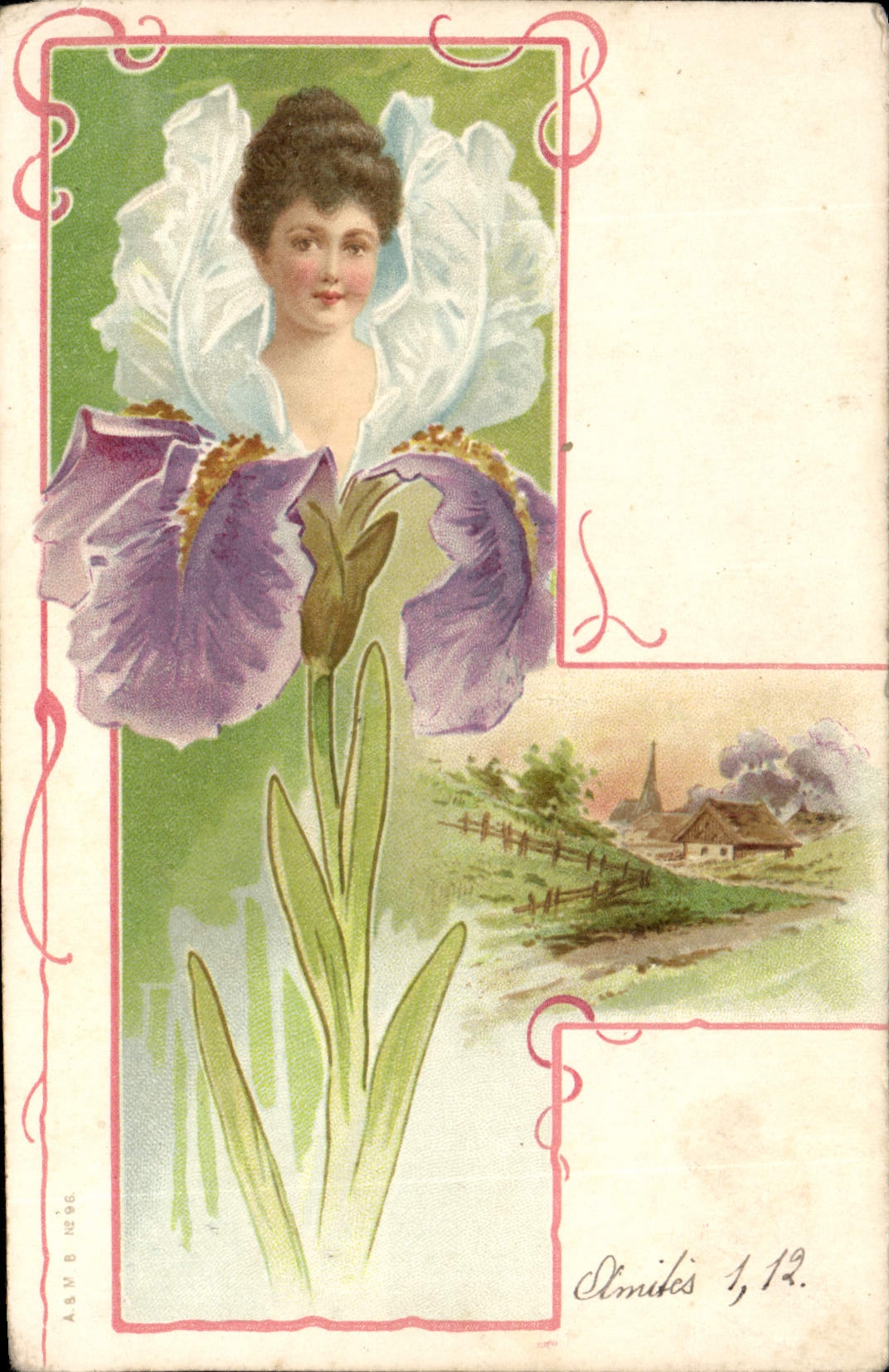 CPA Fantaisie Femme Fleurs