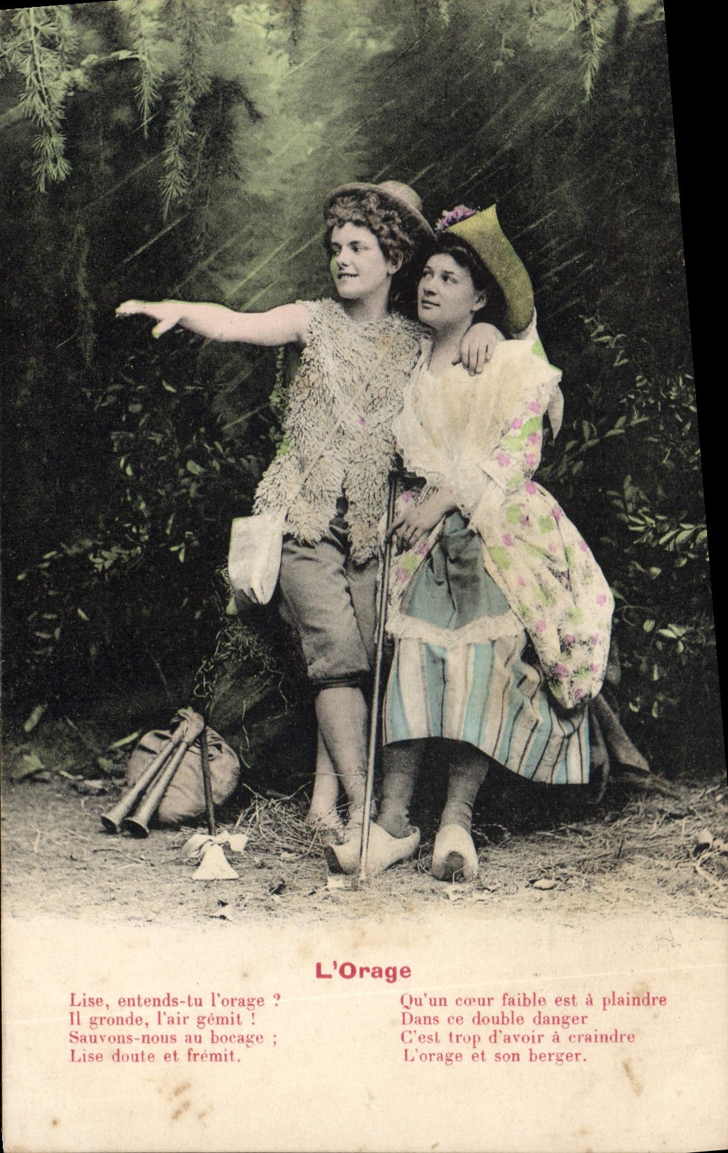 CPA Fantaisie Femme L'orage