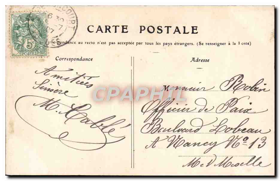 CPA Fantaisie Femme L'orage — Verso