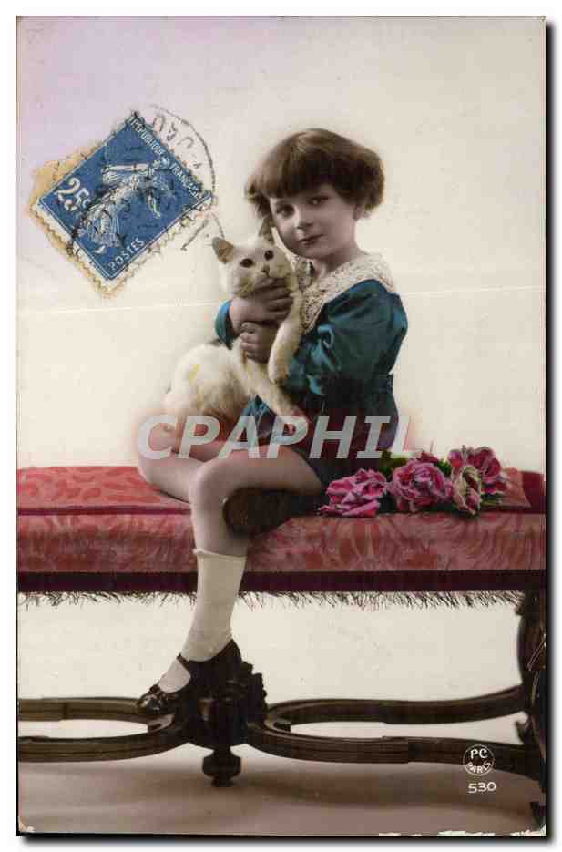 CPA Fantaisie Enfant Chat 