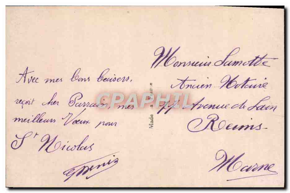 CPA Fantaisie Homme — Verso