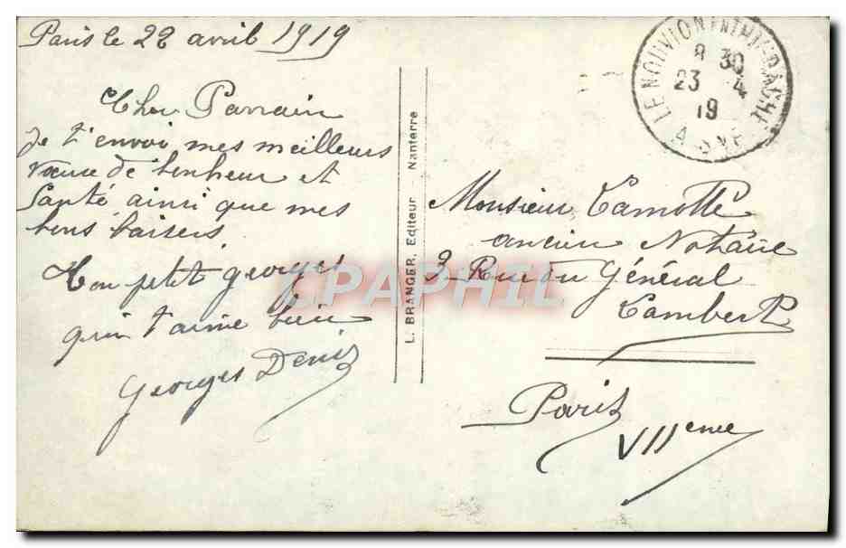 CPA Fantaisie Enfant — Rückseite