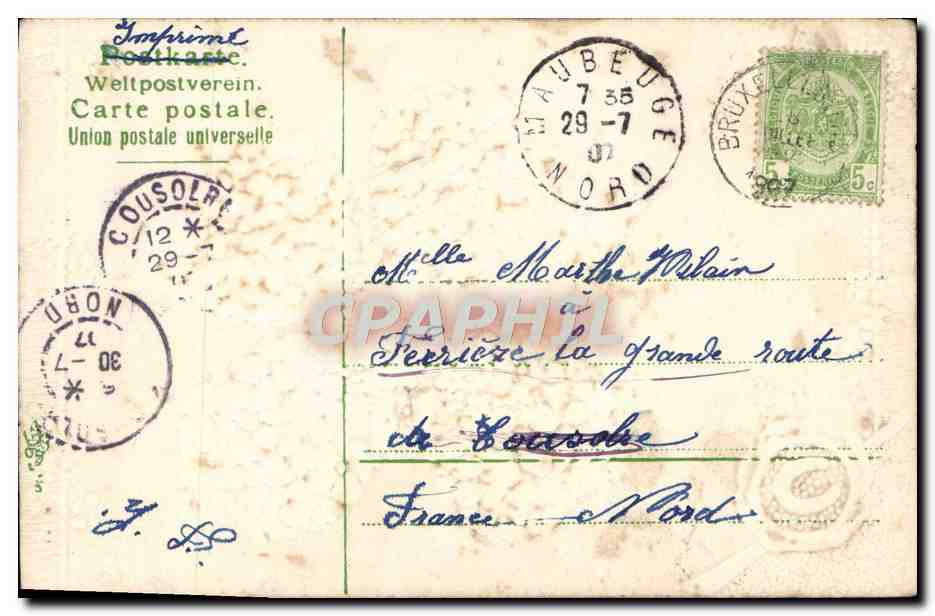 CPA Fantaisie Fleurs — Rückseite