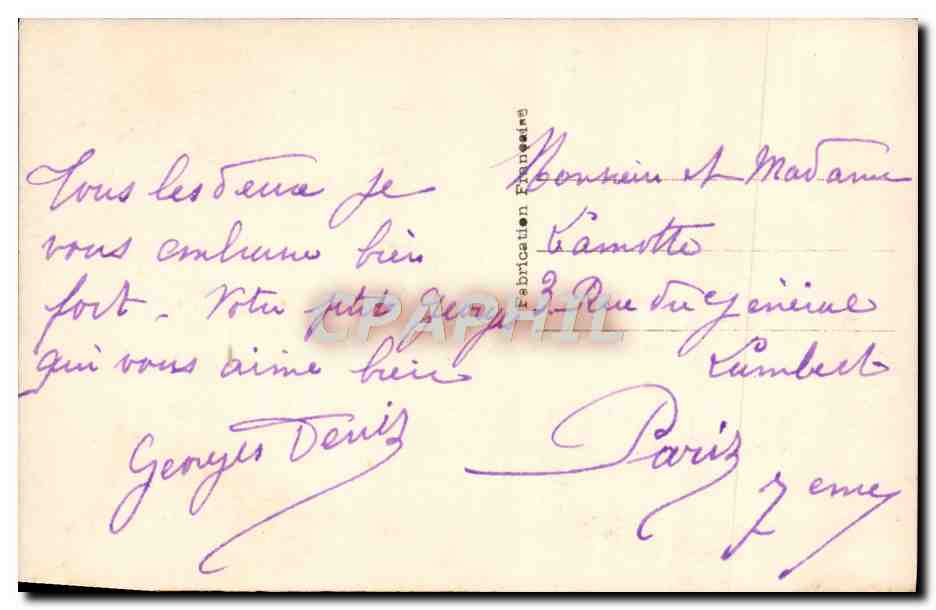 CPA Fantaisie Enfant — Rückseite