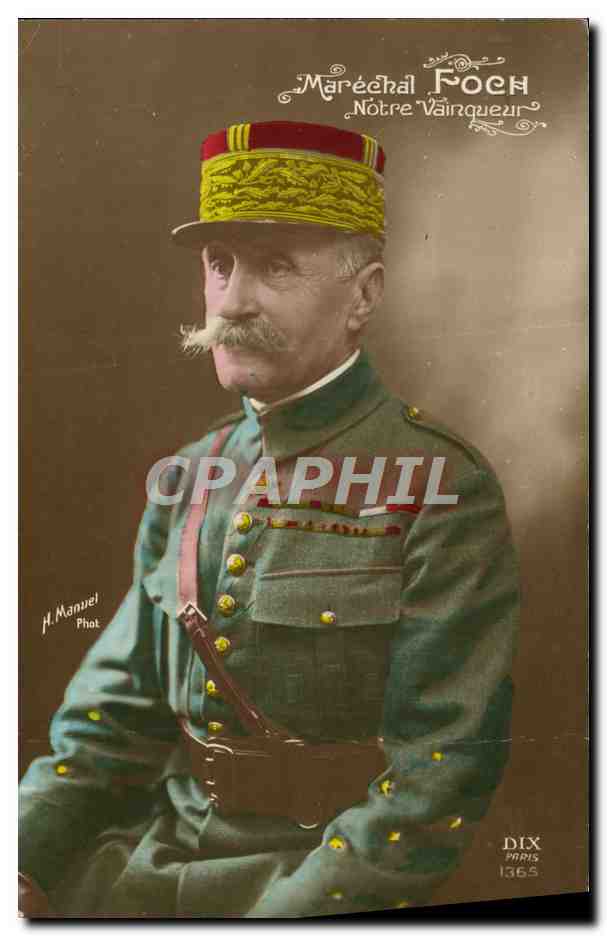 CPA Fantaisie Marechal Foch Militaria