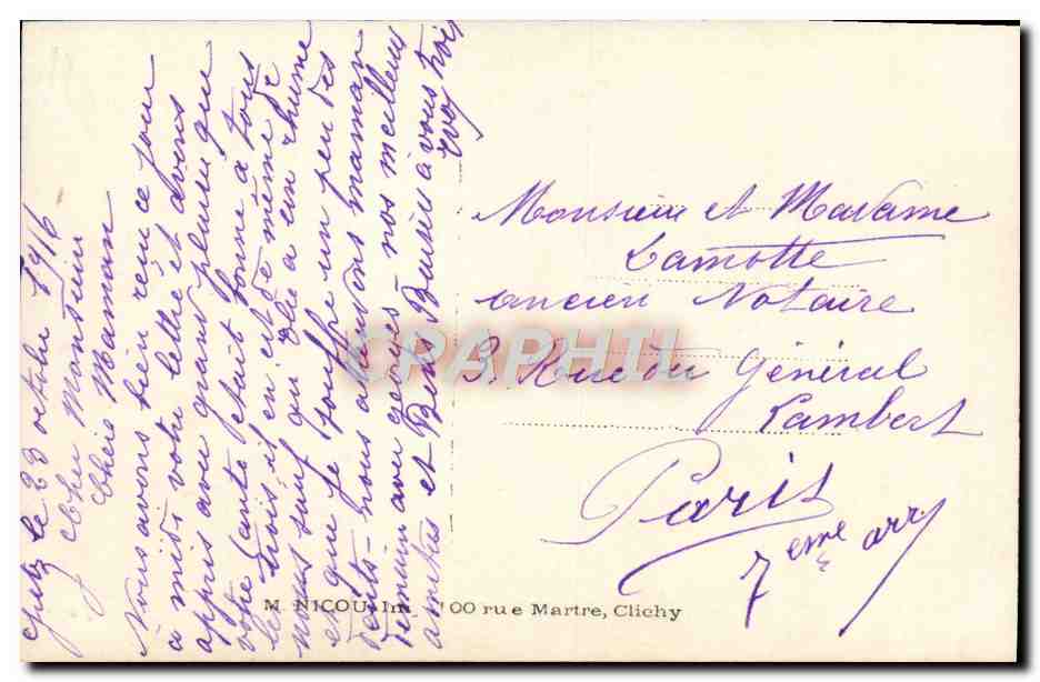 CPA Fantaisie Fleurs — Rückseite